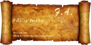 Fáy Anita névjegykártya