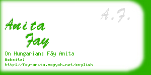 anita fay business card