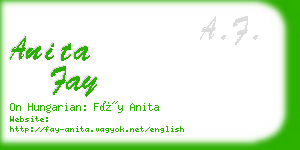 anita fay business card